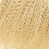 100% Human Hair Extensions Double Weft Remy Blond Weave # 613 Mixd Lengths Kinky Curly Irina Hair 100g / pc 3pcs / lot dhl