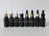 500 stks / partij 20ml E Liquid Black Frosted Glass Dropper Fles