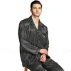 S_ Мужские шелковые атласные атласные пижамы набор пижамных пижам PJS Sleepwear Loungewear U.S, S, M, L, XL, XXL, 3XL, 4xl Plus Striped
