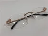 2018 nouvelles lunettes optiques et lunettes de soleil de créateur de mode 01480 monture carrée sans monture lentille transparente jambes d'animaux Vintage simple st2997