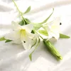 5 Pcs/lot 100 cm long artificial flowers Hand Feel Touch perfume lily with wedding Backdrop wall fake flowers wreath home decoration