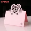 Tronzo 10 pièces découpées au Laser amour coeur cartes de Table faveurs de fête de mariage décoration papier vigne siège cartes nom Lieu