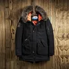 Aiopeson Kış Ceket Erkekler Casual Parkas Katı Renk Büyük Cep Yüksek Kalite Kış Erkek Ceket Kürk Hoodie Kalın Kış Coat