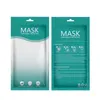 1000PCS 13 * 25 cm 15 * 21cm Zipper Plastic Opp Retail Packaging Väskor för engångsansvarig Mask 3 Layer Mask Hang Hole Package Bag