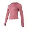 Vestes de course Veste femmes à manches longues à capuche Yoga tenue de sport pour vêtements de sport séchage rapide Jersey Fitness travail haut femme 3838606