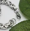 Een set van charmante coole mannen sieraden set, titanium staal 8mm / 5mm zilver zilver doos ketting bracelet