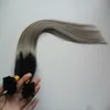 Ombre Pré Collé Nail U TIP Remy Extensions de Cheveux Humains 100S Non Transformés Vierge Indien Cheveux Raides Kératine Fusion Extensions de cheveux 100s