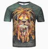 Män Kvinnor 3D-tryck T-shirts Fashion Unisex Animal Kortärmad T-shirts Novelty Olkanisk Tees Kläder Polyester Spandex M-4XL