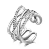Ring Double-Layer Zirkoon Simple 925 Sterling Zilver Goud Kleur Ring Ringen voor Vrouwen Anel Sieraden Sieraden Aneis Love Gift