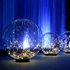 Décoration de mariage transparent boule acrylique étoile route plomb suspendu LED fantaisie étoilé route plomb fil de cuivre boule lumineuse décoration accessoires