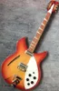 Custom Fire Glo Cherry Sunburst 330 12 strängar ihålig elektrisk gitarr, glanslack fingerboard, två utgång, vintage tuners, fem knoppar