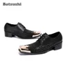 Batzuzhi mode bout carré hommes chaussures habillées noir en cuir véritable chaussures hommes chaussures d'affaires zapatos hombre, grandes tailles US5-US12