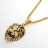 High Quality Mens Jewelry Hip Hop Lion Head Pendant Necklace For Men Luxury Stainless Steel Male Jewelry Friendship Gift