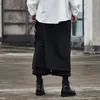 Męskie spodnie Mężczyźni Ribbon Splice Luźne Dorywczo Czarny Szeroki Noga Pan Mężczyzna Japonia Streetwear Hip Hop Gothic Punk Harem Spodnie Kimono Spódnica Pant1