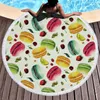 Cake / Donuts Pattern Bath Towel 150cm Round Summer Beach Towel Compressed Polyester Swim Yoga Mat Tablecloth