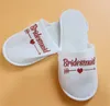 Brides Bridesmaid slippers Wedding Bridal Shower Pajama Party Gift Maid of Honor Newlywed Bachelorette party favors Wedding Decoration Shoes
