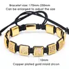 3 pçs conjunto de contas de pedra natural masculino pulseira conjunto cz coroa encantos pulseiras jóias para mulheres bola zircônia pulseiras femme presente holi266e