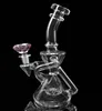 8.2 inch Glass bong Recycler Amazing vortex Recycler oil rigs bongs beaker perc 14.4mm joint with bowl or quartz banger