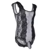 G-Strings pour hommes Body pour hommes Floral Lace Polka Dot One-Piece Jumpsuit Lingerie Sexy Gay Underwear Nightwear Crossdress Sissy Pouch