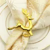 Decoración de mesa de moda hebilla de servilleta de perlas Anillo de servilleta de venado de aleación El más nuevo anillo de servilleta en forma de manzana chapado en oro T9I004