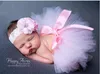 Ensembles de vêtements pour nouveau-nés Jupe Tutu avec bandeau à fleurs assorti Superbe bébé Photo Prop fille ensemble de vêtements