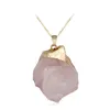 10st Set Natural Raw Amethyst Stone Pendant Necklace for Women Healing Chakra Crystals med två olika kedjor230t