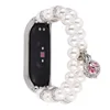 Pulsera de perlas de imitación con cuentas de moda para mujer para Xiaomi Mi Band 4 3 correa de reloj MIband4 joyería de mujer correa de muñeca de cadena