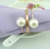Pearl Napkin Ring Metal Napkin Buckle Serviette Holder For Hotel Restaurant Table Decoration Wedding Supplies