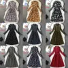 Corduroy High Elastic Whirs Vintage Dress Aラインスタイルの女性のフルスリーブフラワーチェック柄プリントドレススリムな春のドレス18色