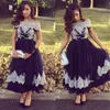 2020 New Sexy Short A Line Prom Dresses Off Shoulder Lace Appliques Beaded Ankle Length Simple Plus Size Custom Arabic Party Evening Gowns