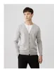 Hommes printemps automne bouton pull tricoté hommes col en v solide mince Cardigan manteaux mâle décontracté Cardigan pull