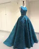 Lindo uma linha vestidos de noite jóia sem mangas apliqueiras mão feita flor lante frisada lantejoulas vestido de baile retrocesso de ocasião formal