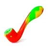 Free Shipping Silicone Hand Pipe Colorful Smoking Pipe with glass bowl oil rig bongs