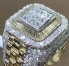 Hele hoge kwaliteit Micro Pave CZ Stone enorme gouden ringen voor mannen vrouwen luxe witte zirkoon verloving sieraden mannelijke hiphop2528