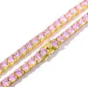 Solitaire 4mm Tennis Chain Necklace Gold Silver Finish Pink Purple Lab Diamonds 1824039039 1 Rad Zirconia Diamonds Bling Te2362202