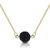 100st ny designharts sten druzy halsband 5 färger guldpläterad geometri sten hängsmycke halsband för eleganta kvinnor tjejer mode smycken