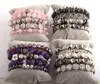 MD Fashio Bracelet perlé ensemble pierre naturelle métal cristal 5 pc Bracelets Bracelets ensemble pour femmes bijoux de mode