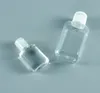 Garrafas de embalagem transparente Garrafa de viagem Mini plástico com tampa Flip Top 60ml limpar seis FILP garrafas de amostras mão garrafa de desinfetante maquiagem
