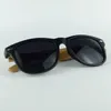 Wood Sunglasses Black Frame Bamboo Temples Hand Made Vintage Men Sun Glasses Traveller Style 4 Colors