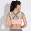 Partihandel Sport Bra Full Cup Andningsbar Top Shock Fast Cross Back Push Up Workout Bra För Kvinnor Gym Running Jogging Yoga Fitness Bra