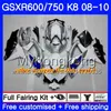 Kit For SUZUKI GSXR 750 600 GSX-R750 GSXR600 2008 2009 2010 297HM.61 GSX R600 R750 600CC GSX-R600 K8 GSXR750 08 09 10 Orange blue Fairing