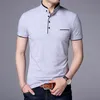 Men's Polos Clothing Men Shirt Business Casual Solid Male Short Sleeve High Quality Pure Cotton Thin Slim Camisa