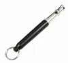 Pet Supplies Dog Training Black and Silver Nickel-Plated Ultrasonic Whistle Whistling Tube with Key Ring Dog Training Gadget 0.9*8.0cm