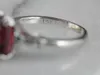 Anello di fidanzamento nuziale di lusso squisito standard in argento sterling 925 con diamante rosso da donna misura 6-10