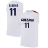 #11 Domantas Sabonis Gonzaga retro Bulldogs College Basketball Jersey Mens Stitched Custom Number and name Jerseys