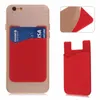 Silicone Wallet Credit Card Cash Pocket Sticker 3M Adhesive Stick-on ID Credit Card Holder Pouch For iPhone Samsung Mobile Phone Opp Package