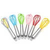 10 Inch Wire Whisk Stirrer Mixer Egg Beater Color Silicone Egg Whisk Stainless Steel Handle household Baking Tool ZZA1630