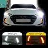 2PCS para Hyundai Elantra 2016 2017 2018 carro LED DRL Daytime Running luz Daylight lâmpada de controle Waterproof luzes-estilo do carro