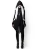 2018 halloween gotische meisjes casual heks maan gedrukt vrouwen zwarte lange mouw losse hoodie jas vrouwelijke punk hoodies plus size