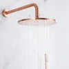 Mosiężne różowe złoto krany prysznicowe 10 Quot Opad Opad Głowa łazienki System prysznicowy 2 sposoby zaworu termostatycznego Set6402451